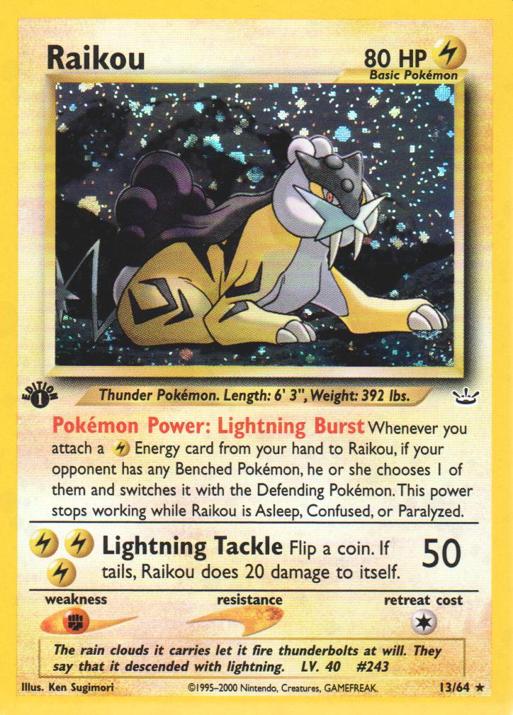 Raikou - 13/64 - Holo Rare - 1st Edition